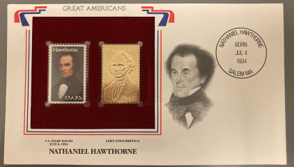 NATHANIEL HAWTHORNE GOLD REPLICA STAMP&mdash; UNVERIFIED