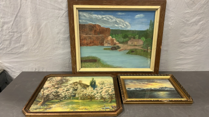 (3) FRAMED PAINTINGS OF LANDSCAPES