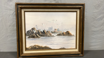 SEA WATERCOLOR FRAMED PAINTING