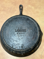 LODGE 12” CAST IRON SKILLET AND UNKNOWN BRAND 6” CAST IRON SKILLET - 2