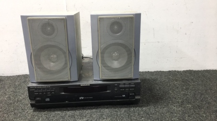 Magnavox Compact Disc Carousel Changer & (2) Sharp Speakers