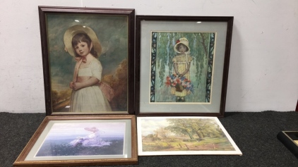 (4) Pictures 3-Framed, 1-Not Framed