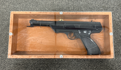 DAISY MODEL 188 AIR GUN ENCLOSED IN SHADOW BOX