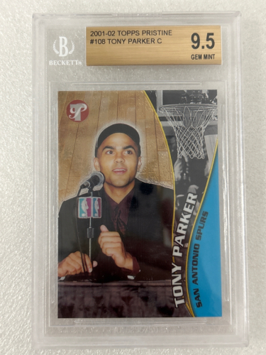 2001-02 TOPPS PRISTINE #108 TONY PARKER GRADED GEM MINT SPORTS CARD