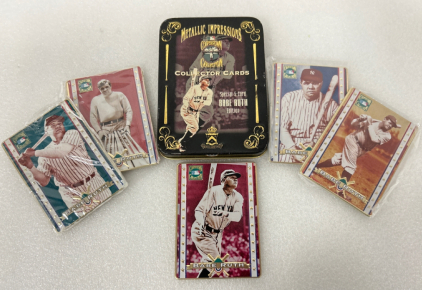 METALLIC IMPRESSIONS COLLECTOR CARDS: SPECIAL 5-CARD BABE RUTH EDITION