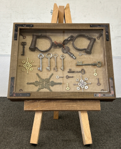 12x15 SHADOW BOX WITH KEY COLLECTION AND EASEL