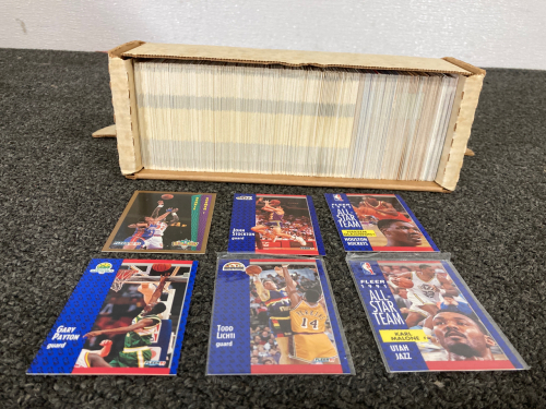 FLEER BASKETBALL CARDS, EARLY TO MID 90S, ASSORTED, INCLUDING KARL MALONE, GARY PAYTON, HAKEEM OLAJUWON, JOHN STOCKTON, DENNIS RODMAN