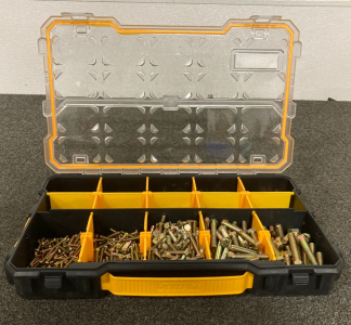 DEWALT BOX WITH NUTS, BOLTS AND WASHERS