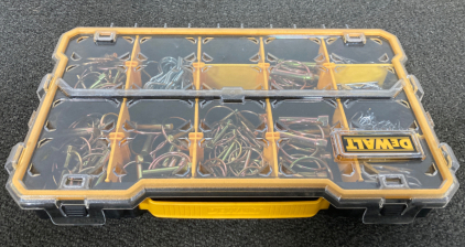 DEWALT BOX WITH LYNCH PINS AND COTTER PINS