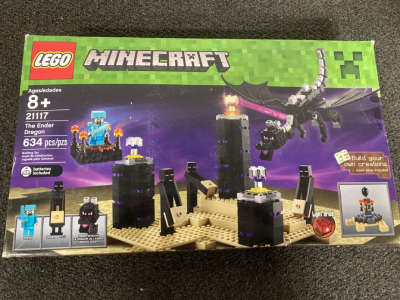 LEGO SET, MINECRAFT THE ENDER DRAGON, BOX HAS BEEN OPENED (COMPLETION OF SET UNKNOWN)