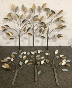 (2) METAL TREE SCULTURE DECOR (37&rdquo;X28&rdquo;)