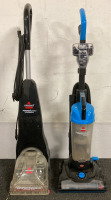 (1) BISSELL POWERFORCE POWERBRUSH VACUUM (POWERS ON) WITH (1) BISSELL POWERSWIFT COMPACT VACUUM (POWERS ON)