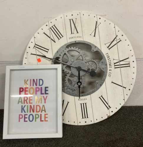 DECORATIVE WALL CLOCK, WALL INSPIRATIONAL SIGN