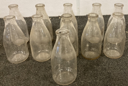 (11) VINTAGE MILK BOTTLES