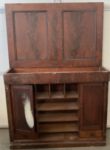 VINTAGE CUPBOARD WITH SHELVES AND TWO DOORS