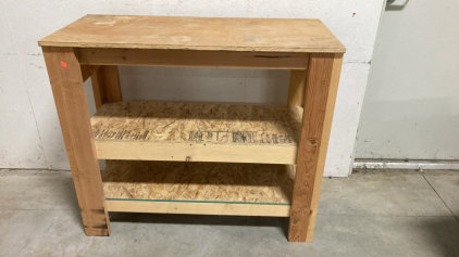 WOOD WORK/UTILITY TABLE. 39&rdquo;X44&rdquo;
