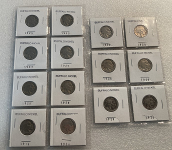 (14) 1919-1936 BUFFALO NICKELS