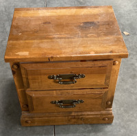 (1) WOODEN 2 DRAWER NIGHT STAND (23”X18”X23”)