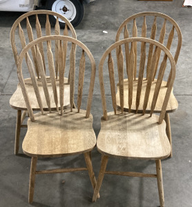 (4) WOODEN KITCHEN CHAIRS (17&rdquo;X38&rdquo;)