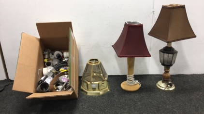 (3) Lamps, Various Lamp Accessories