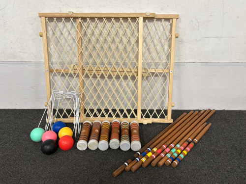 SAFETY GATE AND CROQUET GAME