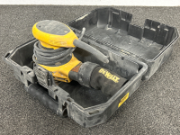 DEWALT RANDOM ORBIT PALM SANDER (WORKS), 1/2" DRILL (WORKS) AND A CORDLESS 1/2" DRILL (NO BATTERY) - 4