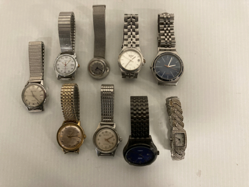 (9) WATCHES INCLUDING TIMEX, PAUL MARET, BULOVA