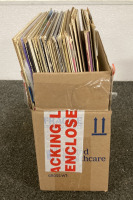 (1) 5.5”X 13.5” BOX OF VINYL (20 PLUS RECORDS)