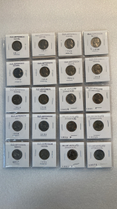 (20) OLD JEFFERSON AND BRILLIANT UNCIRCULATED JEFFERSON NICKELS