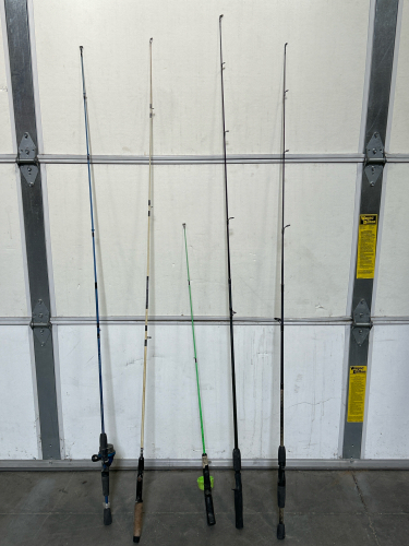 5 FISHING POLES-1 IS YOUTH POLE