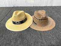 TWO WOVEN HATS