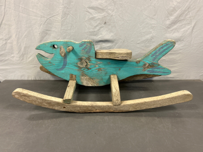 31"x 17" ANTIQUE ROCKING FISH/ WHALE