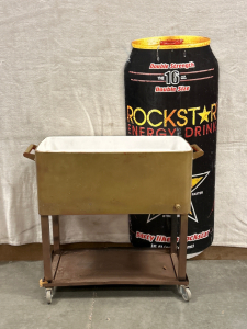 53"x 20-1/2" ROCKSTAR SIGN AND ROLLING COOLER- NO LID