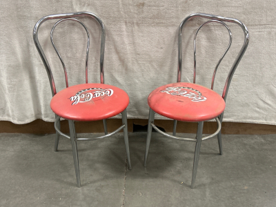PAIR OF VINTAGE DINER STYLE COCA COLA CHAIRS