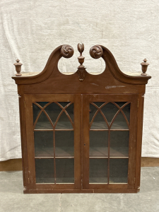 VINTAGE 2-DOOR CABINET (38"x10"x 44"), NO KEY AND ONLY ONE DOOR OPENS
