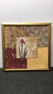 Patchwork Style Picture With Gold Frame
