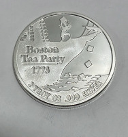 Don’t Tread On Me/Boston Tea Party 1 Troy Ounce .999 Fine Silver Round - 2