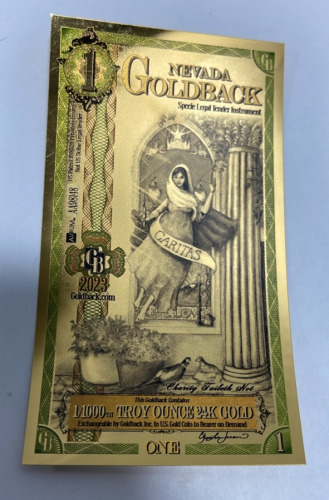 Nevada 2023 1/1000th Troy Ounce 24K Gold Goldback