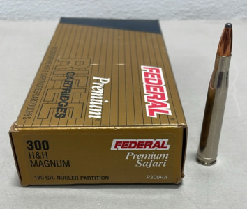 (20) Rounds Federal Premium Safari 300 H&H Magnum, 180Gr. Nosler Partition Ammunition