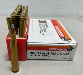 (20) Rounds Super-X 300 H&H Magnum, 180Gr. Silvertip Rifle Cartridges