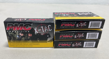 (80) Rounds PMC X-TAC Ammunition 5.56 Centerfire Rifle Cartridges