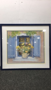 Painting of Flowers Outside A Window