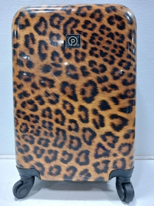 Medium cheetah Print Hardshell Suitcase 20"×12"×10"