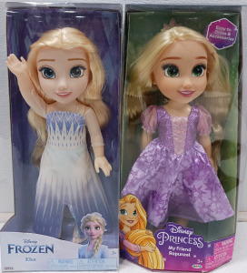 (1) 14" Disney Frozen Elsa Doll (1) 14" Disney Princess Rapunzel Doll