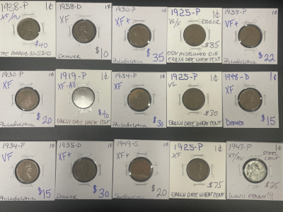 (15) 1909-1958 Pennies
