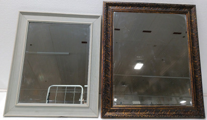 (1) Wood Mirror 25"×21" (1) Black & Gold Mirror 29"×25"