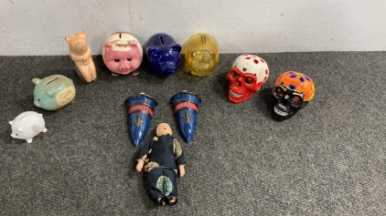 Ceramic Skulls, Piggy Banks And More