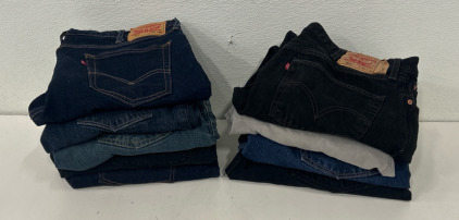 (9) Pair Of Levi Jeans