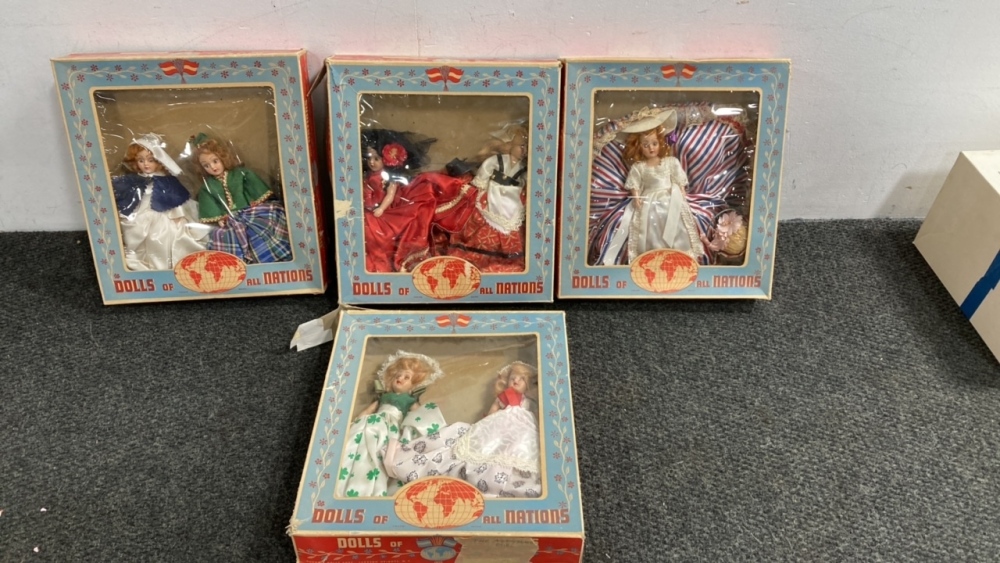 (4) Vintage Dolls Of All Nations