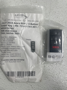 (1) NEW 2013-2015 Acura RDX/ 4-Button Smart Key